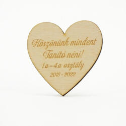  Natúr fa - Egyedi feliratos szív 4 soros - papelito