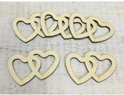 Natúr fa - Dupla szív 5db/csomag - papelito