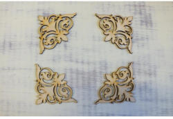  Natúr fa - Sarokdísz 7cm 4db/csomag - papelito