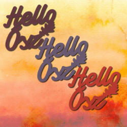 Bíbor "Hello Ősz" felirat színes 5x5, 5cm 3db/csomag - papelito