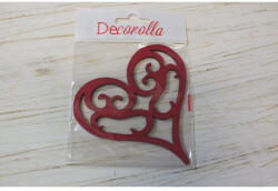Fa vintage szív meggypiros 10cm - papelito