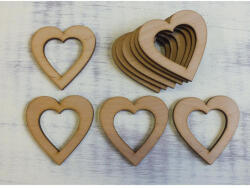 Natúr fa - Szív lyukas 5cm 10db/csomag - papelito