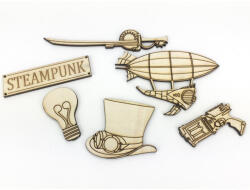  Natúr fa - STEAMPUNK csomag 6db/csomag - festéshez és dekorációhoz
