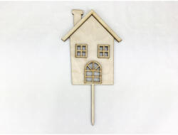  Natúr fa - Beszúrós kreatív házikó 12x23cm - festéshez és dekorációhoz