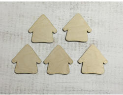  Natúr fa - Házikó 8cm 5db/csomag - festéshez és dekorációhoz