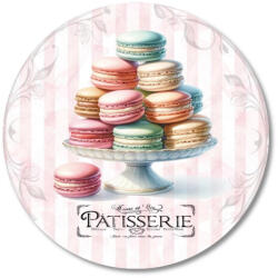  Nyomtatott fa tábla koszorú közép - Macaron 11, 8cm - papelito