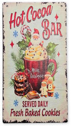  Nyomtatott fa tábla - Hot cocoa bar akasztós tábla - papelito