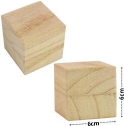 Natúr fa kocka 6x6cm - festéshez és decoupage-hoz