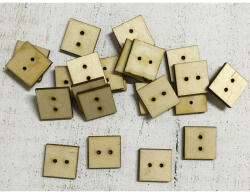  Natúr fa - Kocka gomb 25db/csomag - papelito