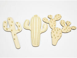  Natúr fa - Kaktusz csomag 15cm 3db/csomag - festéshez és dekorációhoz