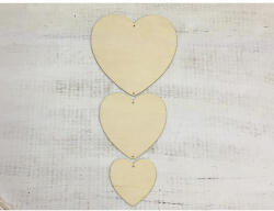  Natúr fa - Szív szett 3db-os - koszorúhoz és asztaldíszhez