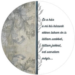  Nyomtatott fa tábla koszorú közép - Ez a ház 14, 8cm - koszorú díszítéséhez