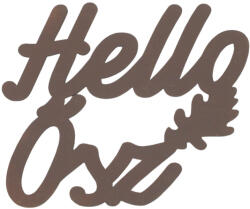 Világos barna "Hello Ősz" felirat színes 11x11cm - papelito