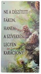 Nyomtatott fa tábla - Karácsonyi tobozos akasztós tábla - papelito