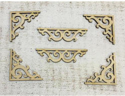  Natúr fa - Sarokdísz + díszítőív íves 6db/csomag - papelito