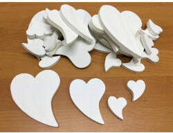 Fa francia szív különböző méretek 30db/csomag - papelito