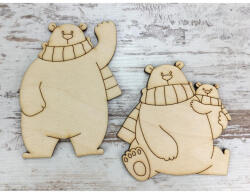  Natúr fa - Jegesmedvék sállal 10cm 2db/csomag - papelito