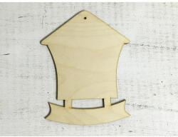  Natúr fa - Házikó szalaggal 18cm - papelito