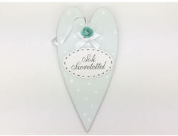  Díszített szív "Sok Szeretettel" táblával - Menta