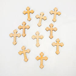 Natúr fa - Kereszt kicsi 3, 7x4, 5cm 10db/csomag - papelito