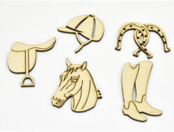  Natúr fa - Lovas csomag 5db/csomag - festéshez és dekorációhoz