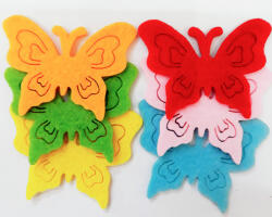 Papelito Filcfigura pillangók, áttört 6db/cs, kb. 5cm 23216 - kézműves foglalkozáshoz és dekorációhoz (23216)