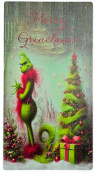  Nyomtatott fa tábla - Merry Grinchmas akasztós tábla - papelito