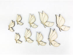 Natúr fa - Szív szárnyú lepke 3 mérteben 9db/csomag - papelito