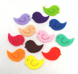 Papelito Filcfigura mini madárka 12db/cs, kb. 3cm 27457 - kézműves foglalkozáshoz és dekorációhoz (27457)