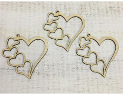  Natúr fa - Szív a szívben 3db/csomag - papelito