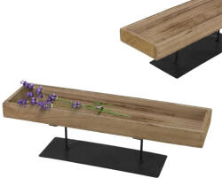  Dekorációs alap fém talpon barna 35x10cm - papelito