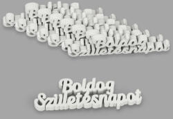 Natúr fa Boldog születésnapot felirat fehér 8db/csomag - papelito