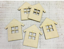 Natúr fa - Ablakos házikó 8cm 5db/csomag - papelito