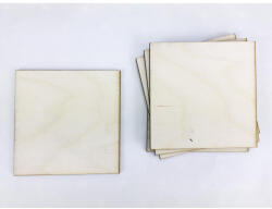Natúr fa - Négyzet tábla 8x8cm 6db/csomag - papelito