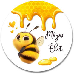  Nyomtatott fa tábla koszorú közép - Mézes élet 11, 8cm - papelito