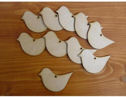  Natúr fa - Kövér madár 6x8cm 10db/csomag - festéshez és dekorációhoz