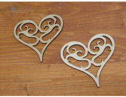  Natúr fa - Vintage szív 10cm 2db/csomag - koszorúhoz és asztaldíszhez