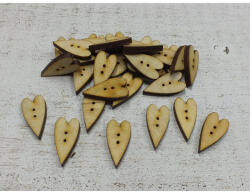 Natúr fa - Gomb szív hosszúkás 30db/csomag - papelito