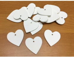  Fa szívek fehér 4cm 15db/csomag - koszorúhoz és asztaldíszhez