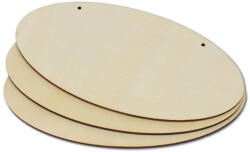 Natúr fa ovál tábla 12x24cm 3db/csomag - papelito