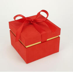  Bársony corolla doboz masnival piros