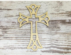  Natúr fa - Kereszt díszes 20cm - papelito
