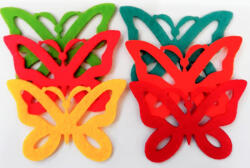  Filcfigura pillangók, áttört 6db/cs, kb. 6cm (23222)
