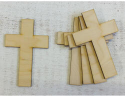  Natúr fa - Kereszt 10cm 5db/csomag - papelito