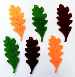  Filcfigura tölgyfalevelek 6db/cs, kb. 6cm 23235 (23225)