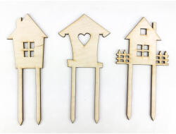  Natúr fa - Beszúrós házikó szett 3db/cs - papelito