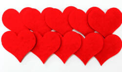 Filcfigura szívek, mini 10db/cs, kb. 4cm 23208 (23208)