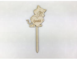  Natúr fa - Beszúrós cica "Szeretlek" 16, 5cm - papelito