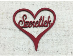 Fa - Szeretlek szívben meggypiros 10cm - papelito