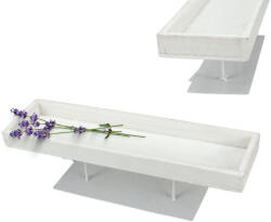  Dekorációs alap fém talpon fehér 35x10cm - papelito